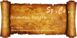 Szakonyi Csilla névjegykártya